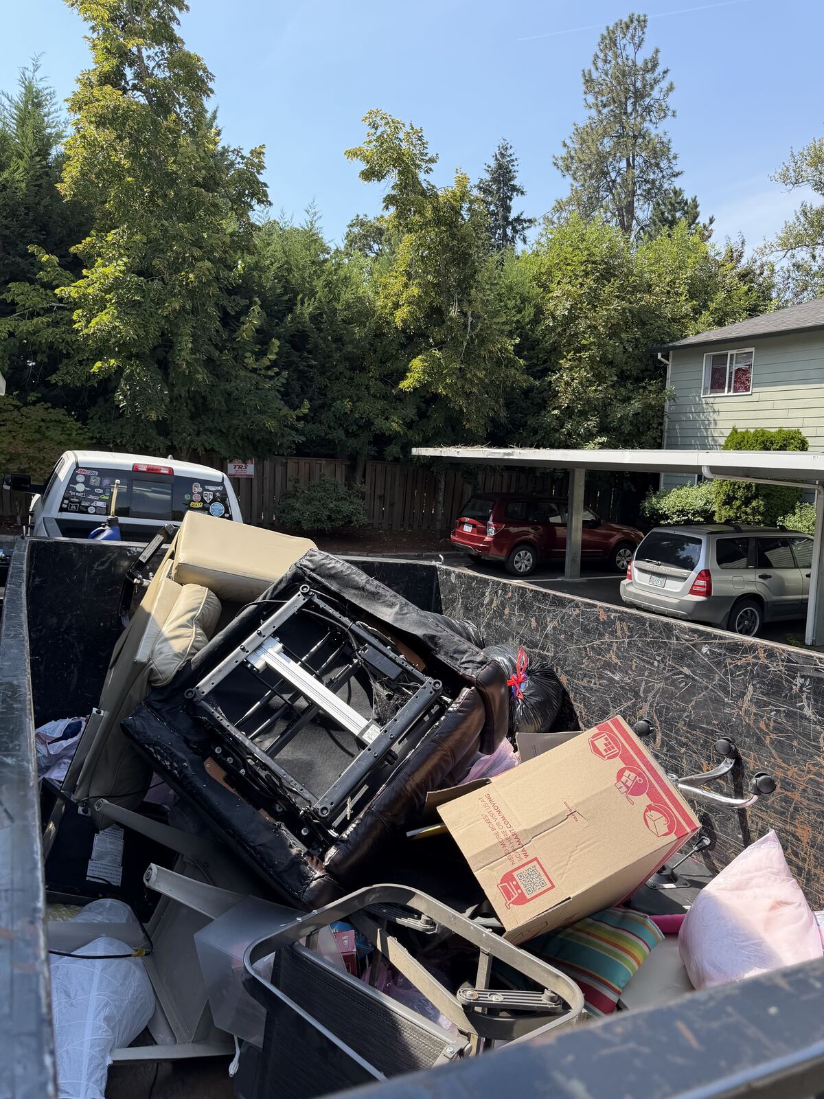 Storage clean outs in Salem, OR: loaded furniture haul by EZ Junk and Hauling